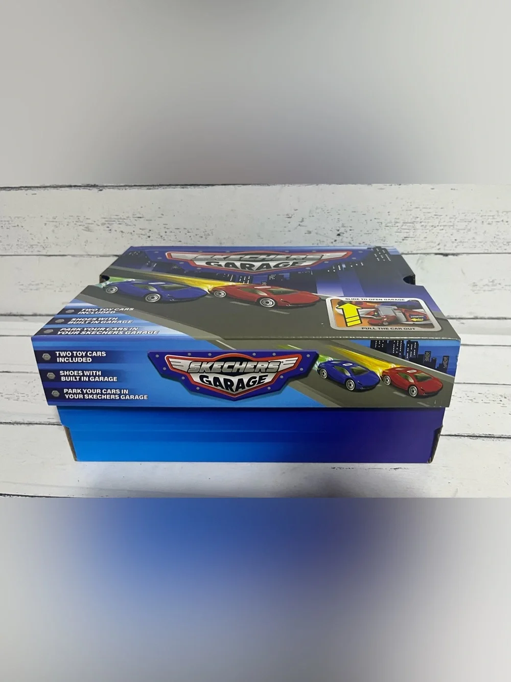 Skechers Kids Garage Running Shoes Size 2 New in Box Toy Cars Sneakers